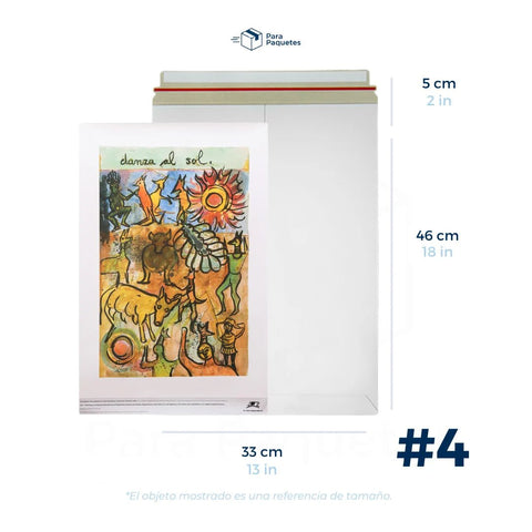 33 x 46 cm Sobres Rígidos Blancos para Documentos | Paquete de 100 | Papel | Tira Abre Fácil
