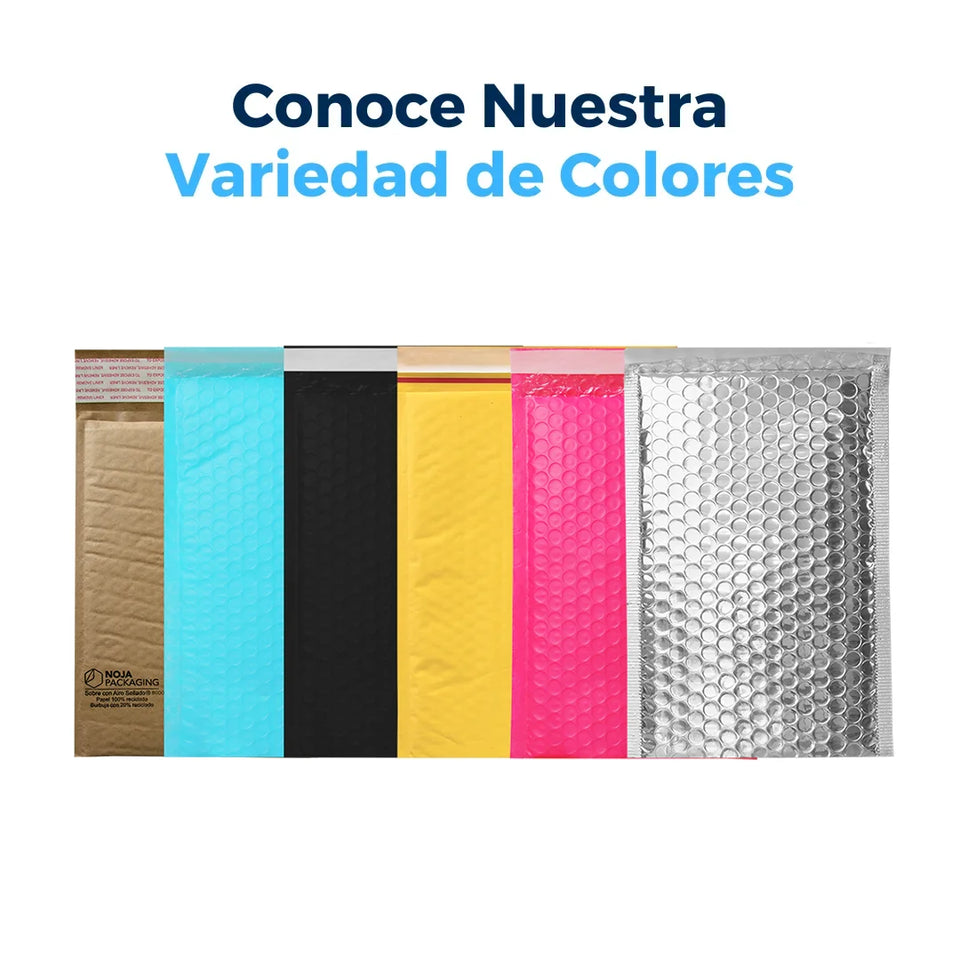 26 x 40 cm Sobres con Burbuja Negros | Paquete de 100 | Polietileno