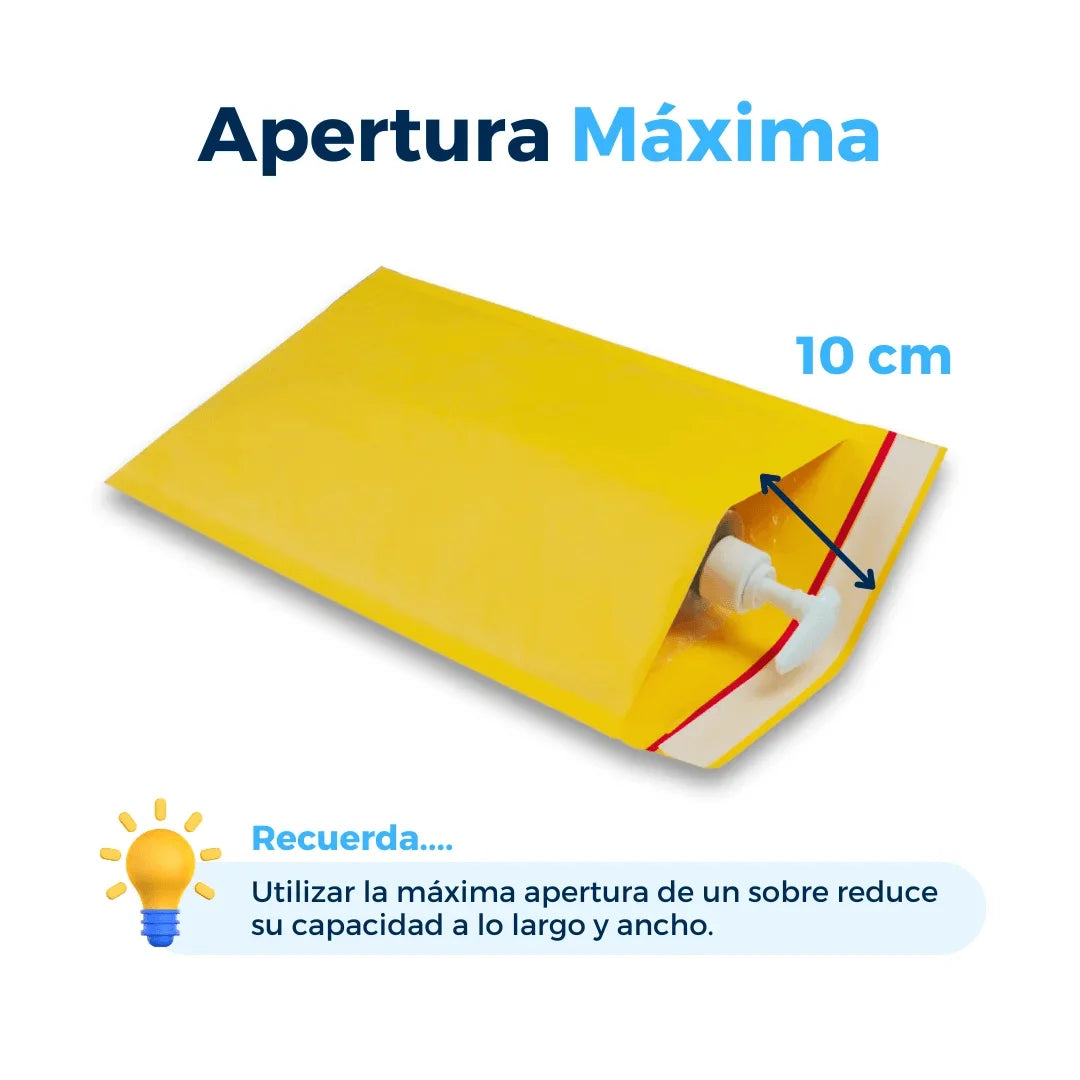 18 x 30 cm Sobres con Burbuja Amarillos | Paquete de 100 | Papel 100% Reciclado | Tira Abre Fácil