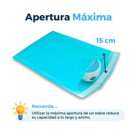 24 x 35 cm Sobres con Burbuja Azules | Paquete de 100 | Polietileno