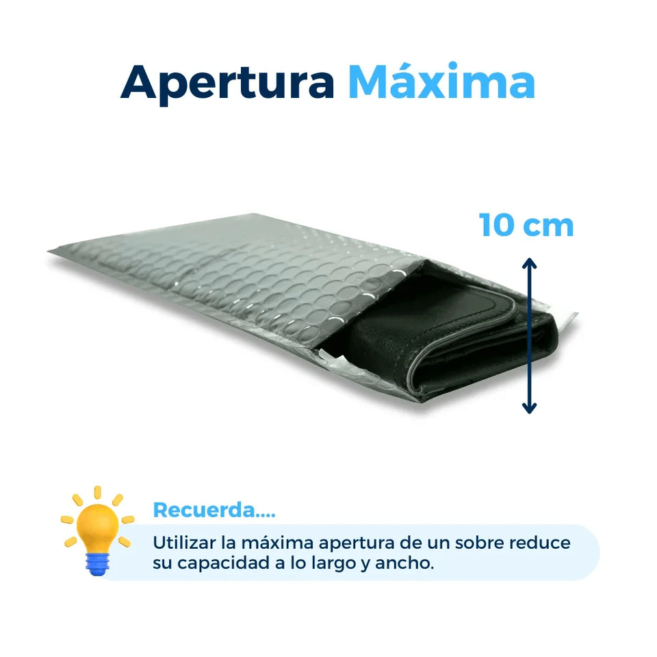 15 x 25 cm Sobres con Burbuja Plateados | Paquete de 250 | Película Poliéster Metalizada