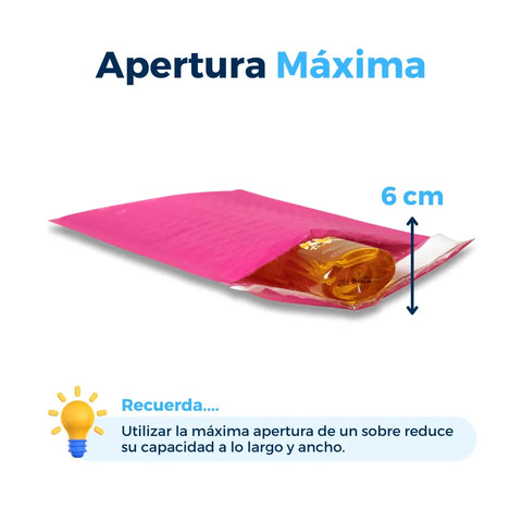 10 x 20 cm Sobres con Burbuja Rosas | Paquete de 500 | Polietileno