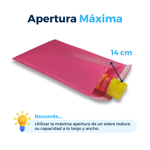 21 x 30 cm Sobres con Burbuja Rosas | Paquete de 100 | Polietileno