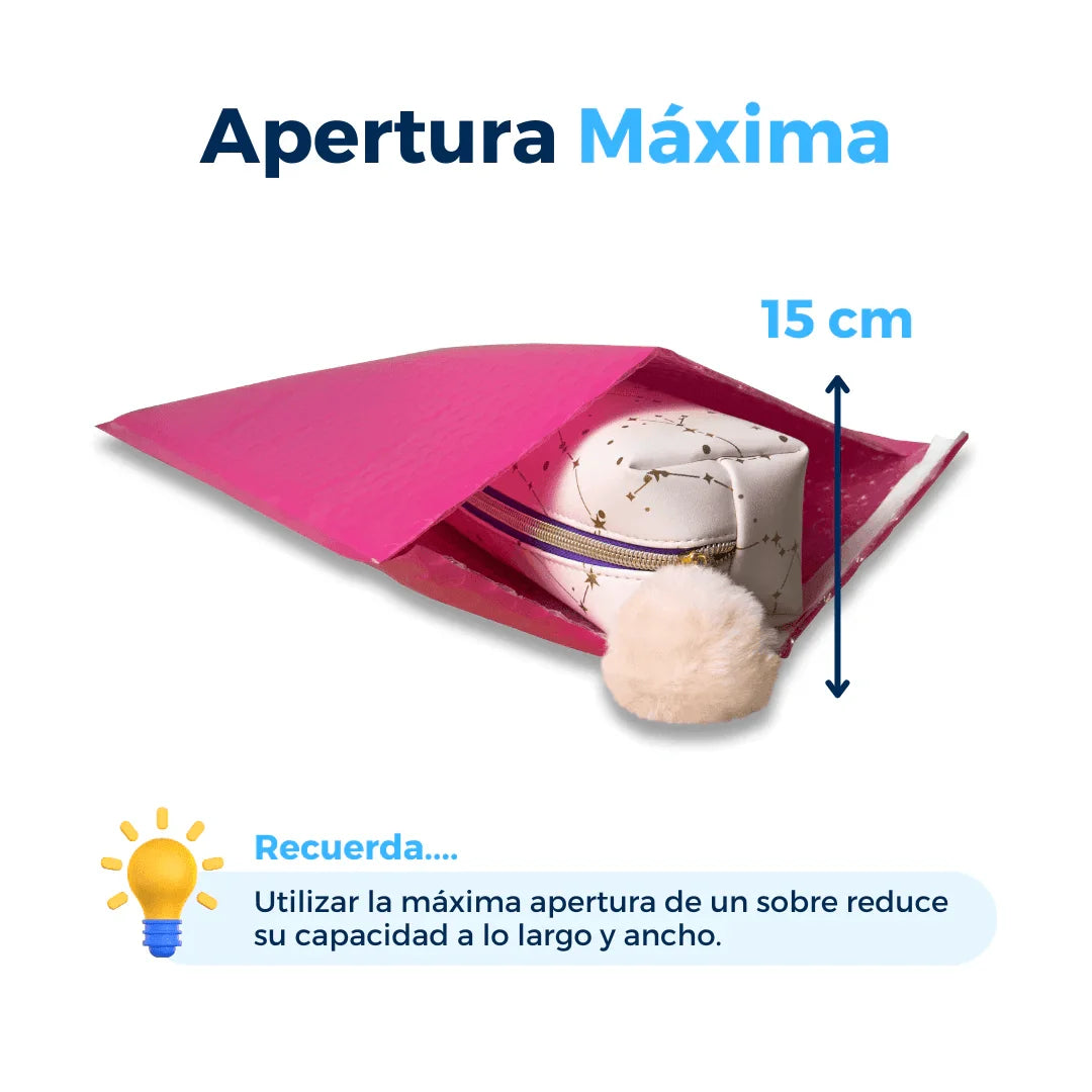 24 x 35 cm Sobres con Burbuja Rosas | Paquete de 100 | Polietileno