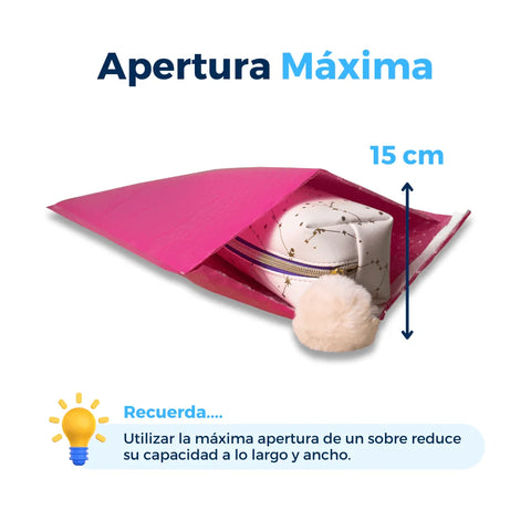 24 x 35 cm Sobres con Burbuja Rosas | Paquete de 100 | Polietileno
