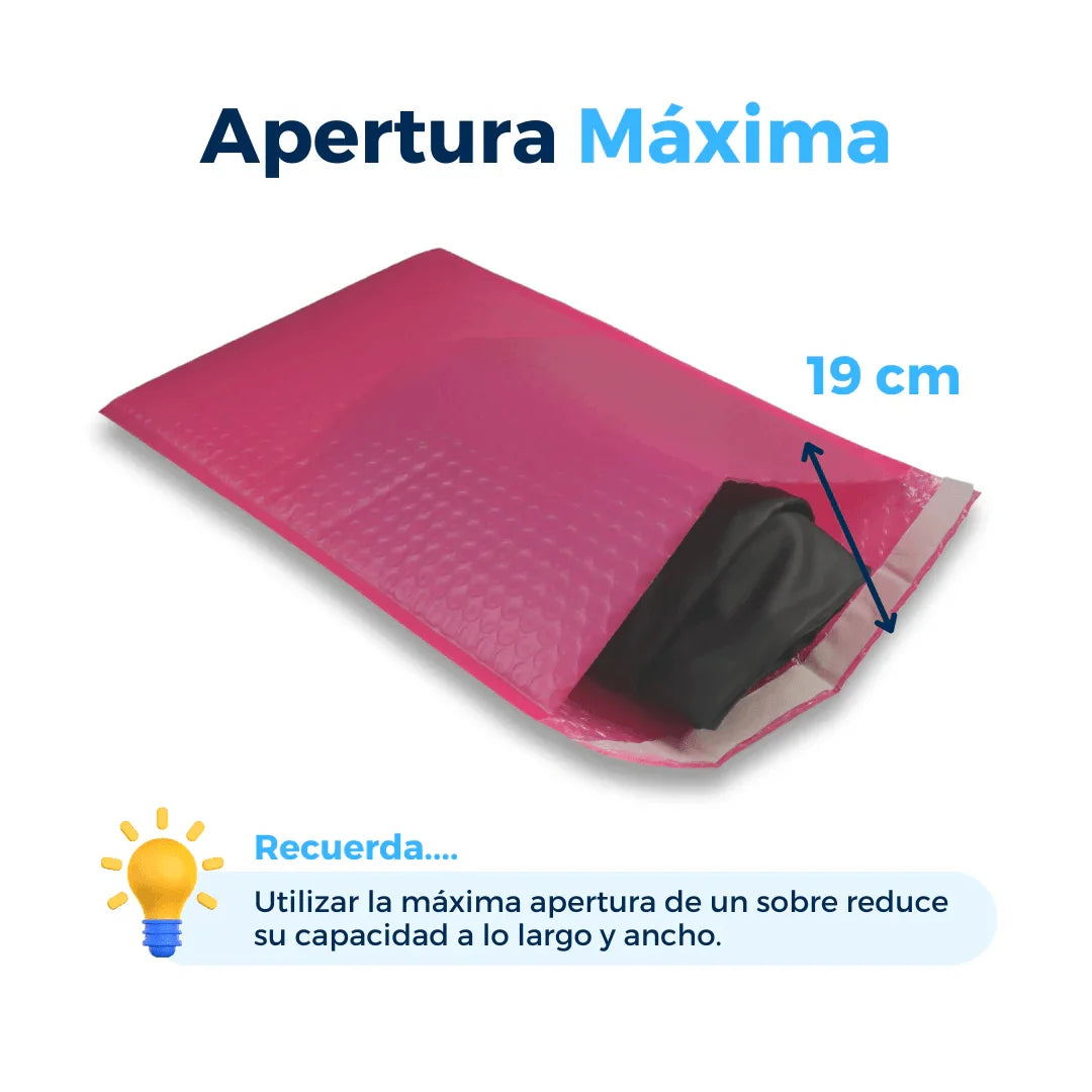 26 x 40 cm Sobres con Burbuja Rosas | Paquete de 100 | Polietileno