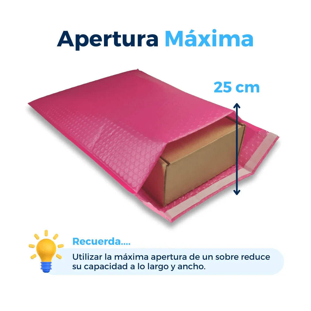 36 x 50 cm Sobres con Burbuja Rosas | Paquete de 50 | Polietileno