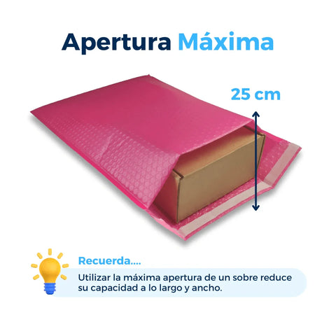 36 x 50 cm Sobres con Burbuja Rosas | Paquete de 50 | Polietileno