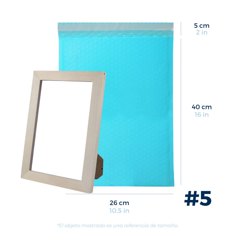 26 x 40 cm Sobres con Burbuja Azules | Paquete de 100 | Polietileno