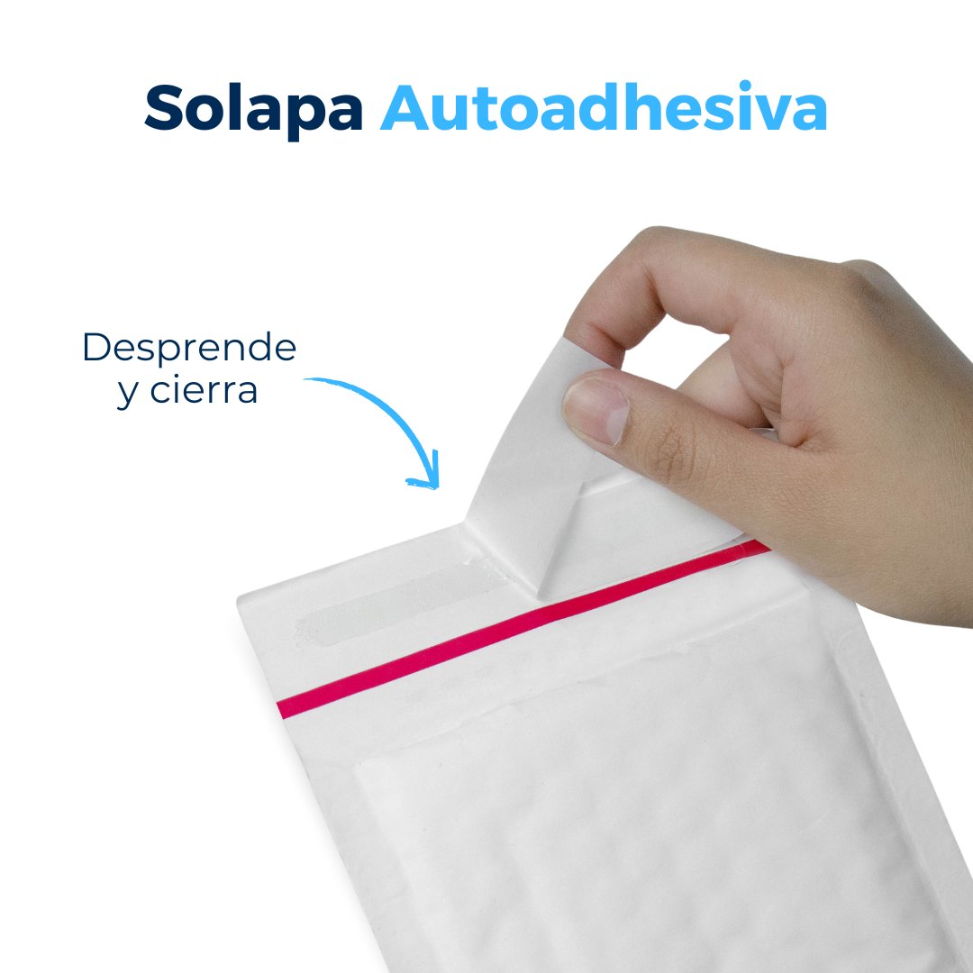 Sobres con Burbuja Blancos con solpa autoadhesiva. Para Paquetes.