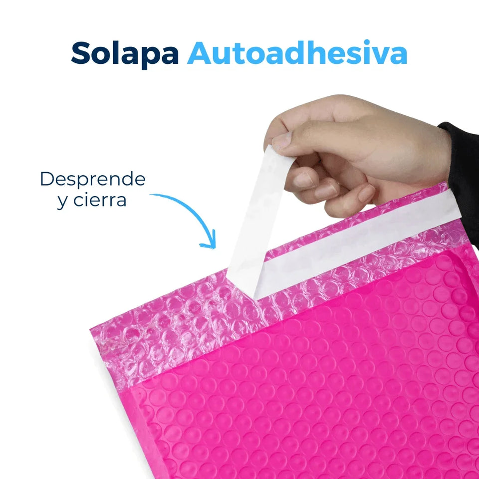 36 x 50 cm Sobres con Burbuja Rosas | Paquete de 50 | Polietileno