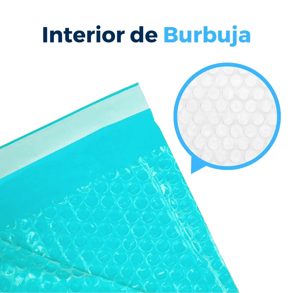 36 x 50 cm Sobres con Burbuja Azules | Paquete de 50 | Polietileno