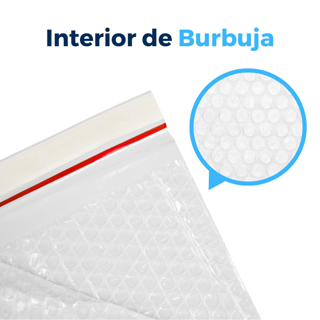 Sobres blancos con interior de burbuja. Para Paquetes.
