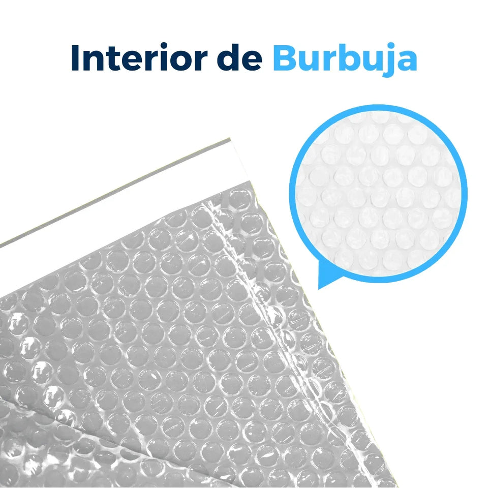 36 x 50 cm Sobres con Burbuja Plateados | Paquete de 50 | Película Poliéster Metalizada