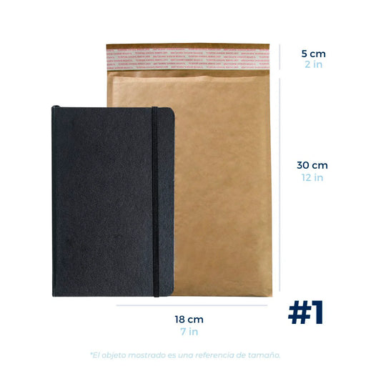 18 x 30 cm Sobres con Burbuja Kraft | Paquete de 100 | Papel 100% Reciclado | Café