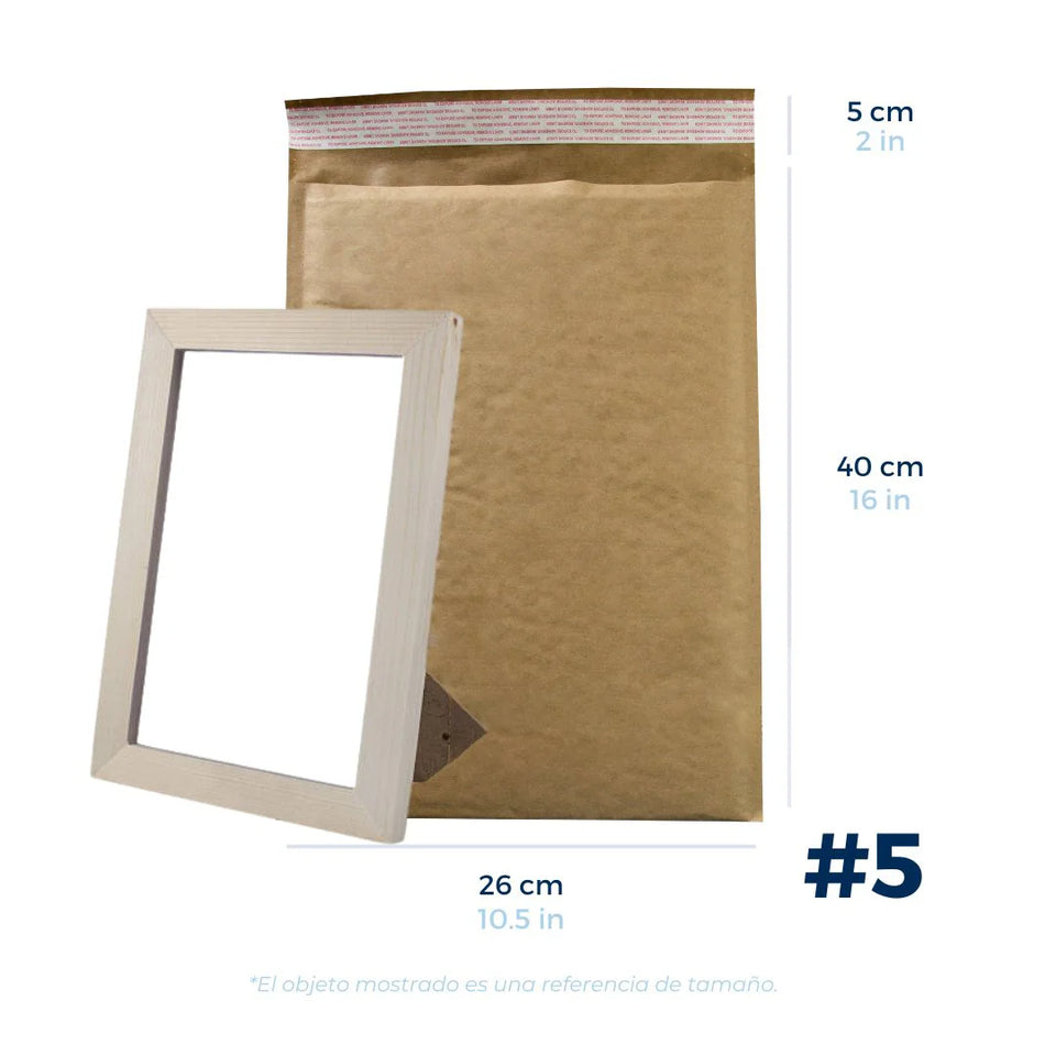 26 x 40 cm Sobres con Burbuja Kraft | Paquete de 100 | Papel 100% Reciclado | Café