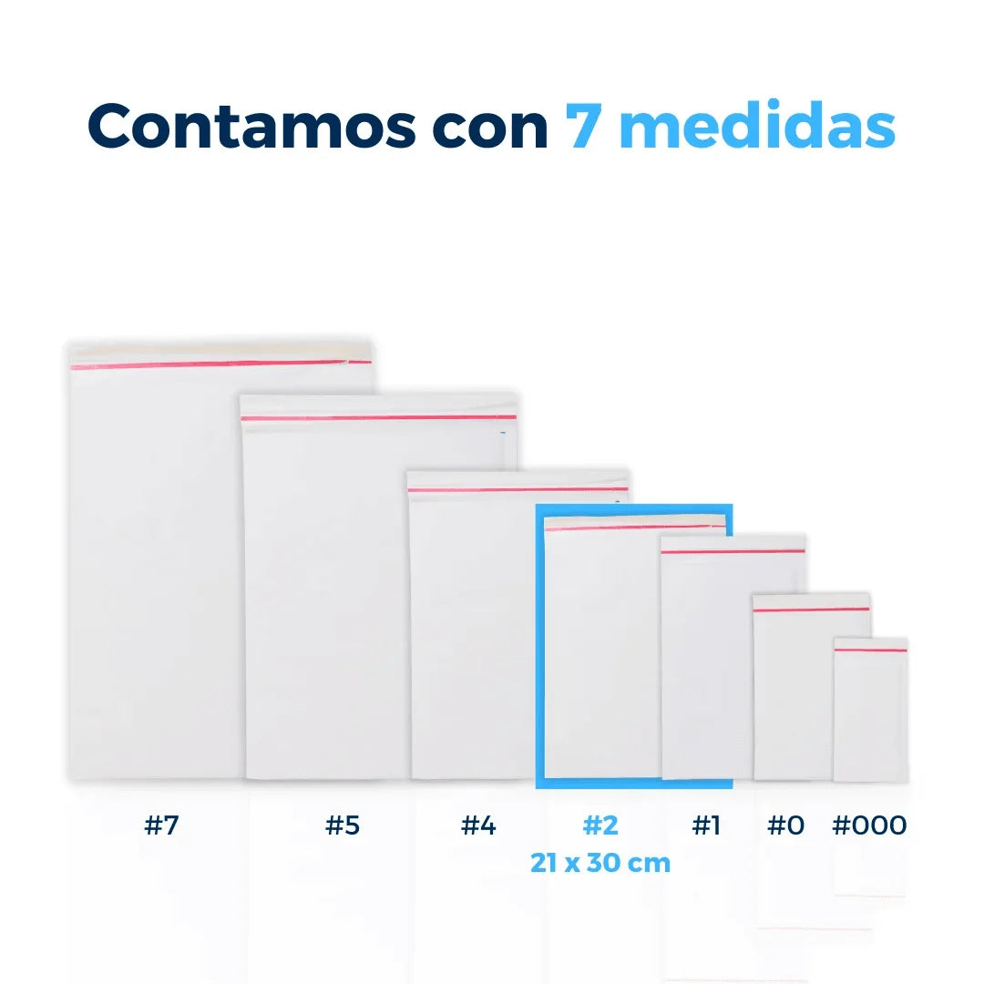 21 x 30 cm - #2 Sobres con Burbuja Blancos