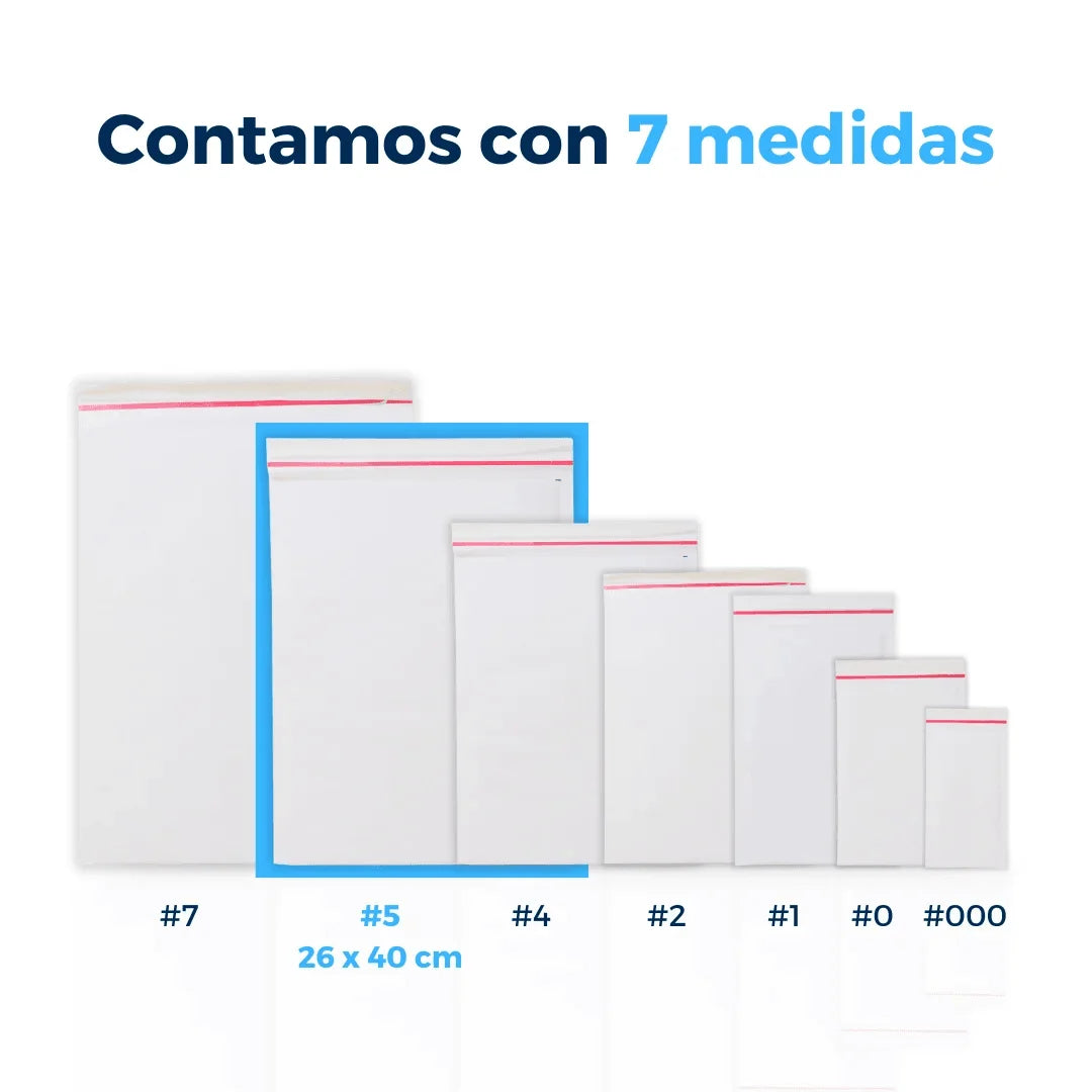 26 x 40 cm - #5 Sobres con Burbuja Blancos
