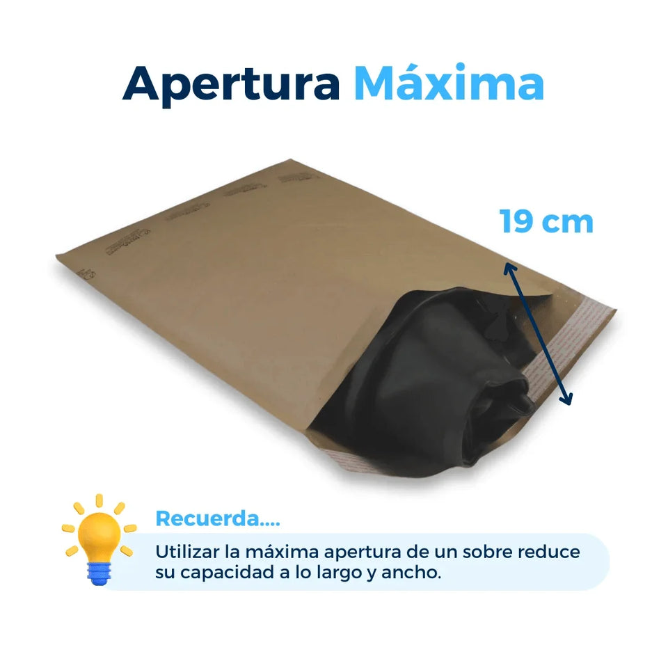 26 x 40 cm Sobres con Burbuja Kraft | Paquete de 100 | Papel 100% Reciclado | Café
