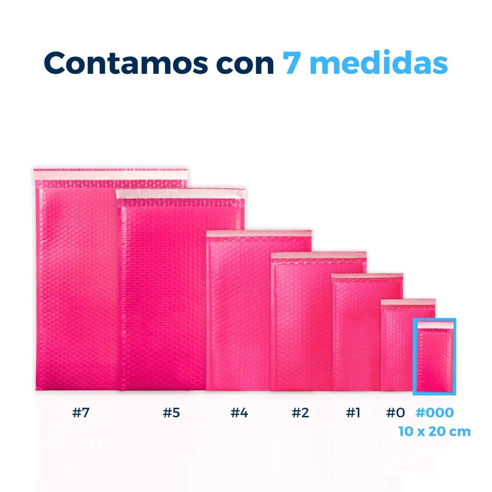10 x 20 cm Sobres con Burbuja Rosas | Paquete de 500 | Polietileno