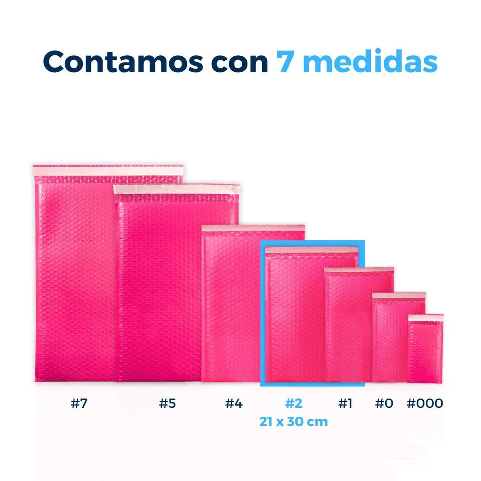 21 x 30 cm Sobres con Burbuja Rosas | Paquete de 100 | Polietileno