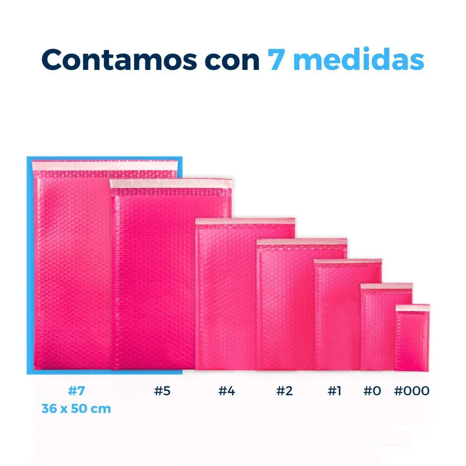 36 x 50 cm Sobres con Burbuja Rosas | Paquete de 50 | Polietileno