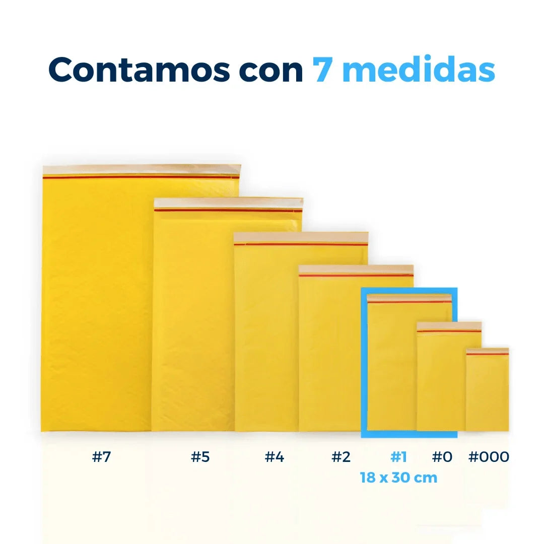 18 x 30 cm - #1 Sobres con Burbuja Amarillos