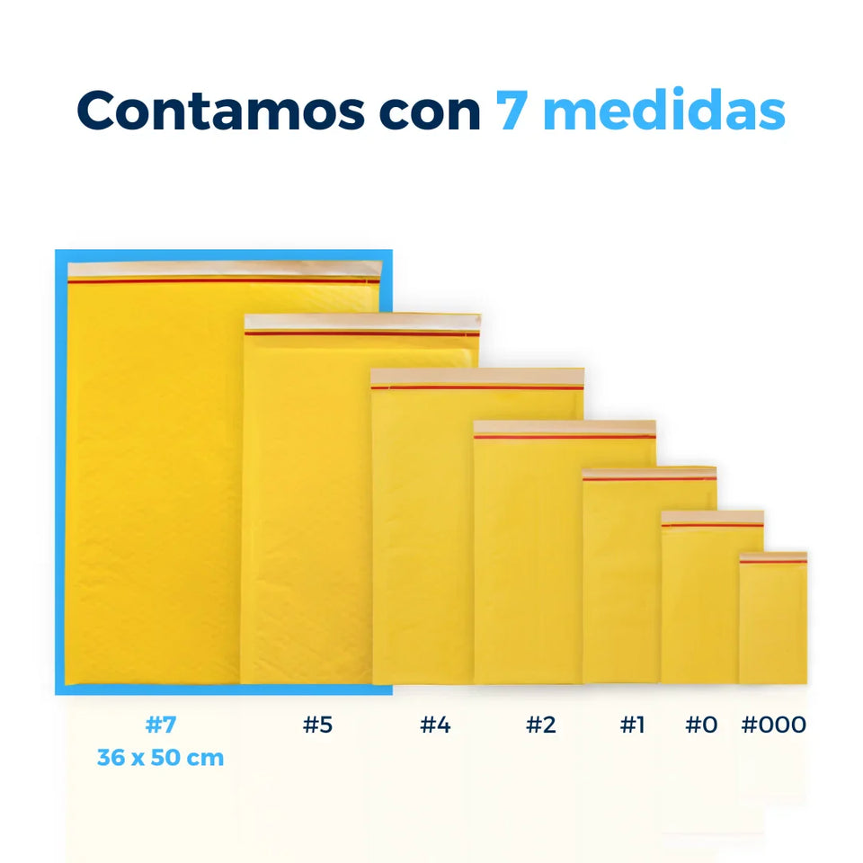 36 x 50 cm Sobres con Burbuja Amarillos | Paquete de 50 | Papel 100% Reciclado | Tira Abre Fácil
