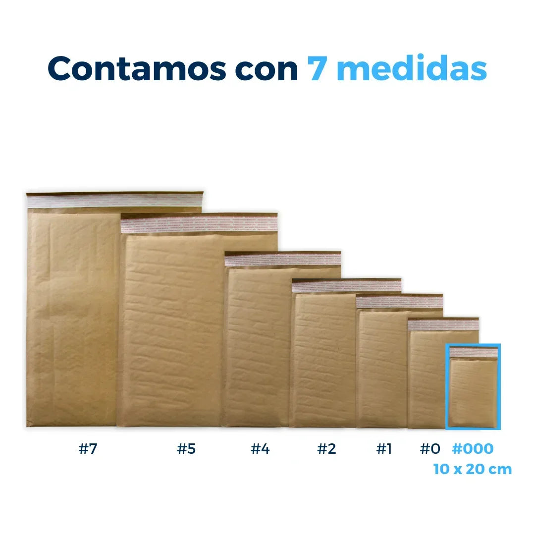 10 x 20 cm - #000 Sobres con Burbuja Kraft