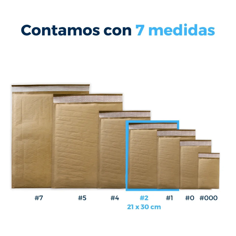 21 x 30 cm Sobres con Burbuja Kraft | Paquete de 100 | Papel 100% Reciclado | Café