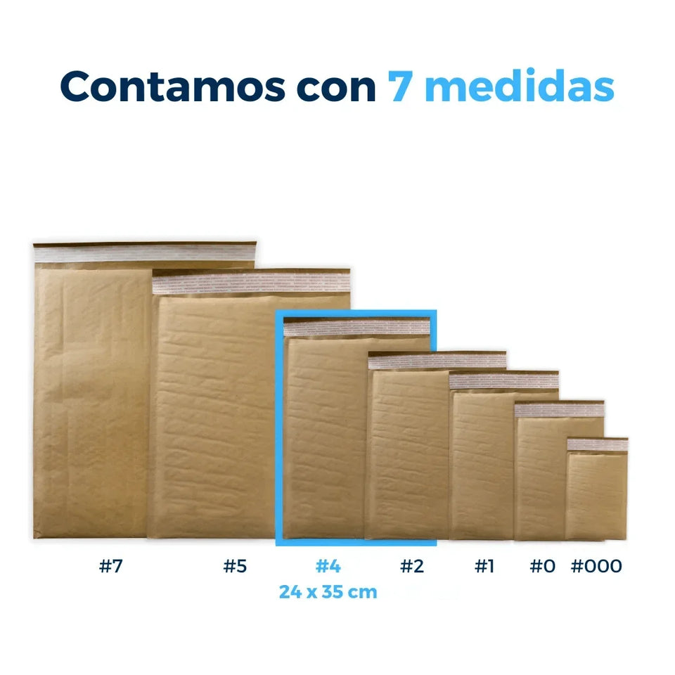 24 x 35 cm Sobres con Burbuja Kraft | Paquete de 100 | Papel 100% Reciclado | Café