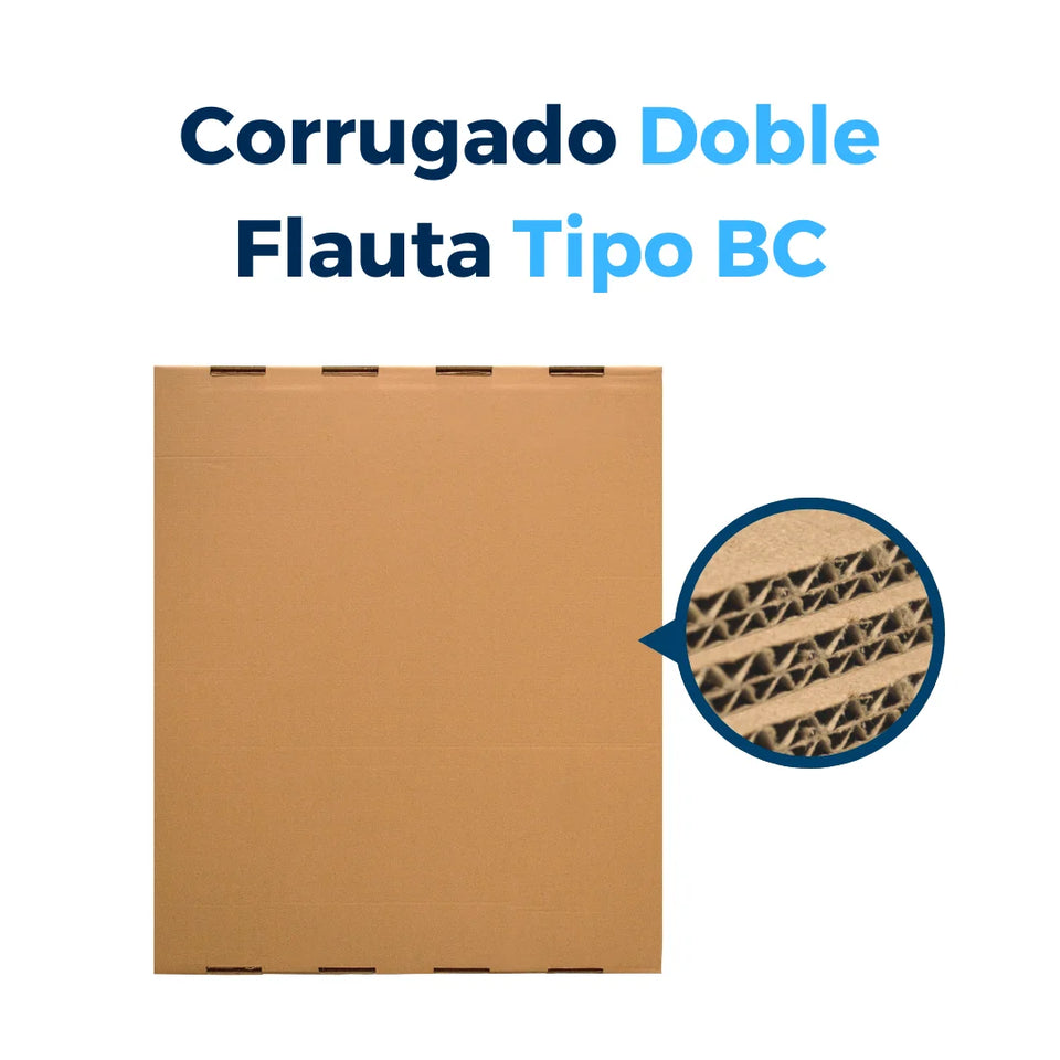 48" x 40" (121.92 x 101.6 cm) - Tapas para Caja Gaylord de Doble Corrugado | Paquete de 10 | Papel Kraft | 32 ECT