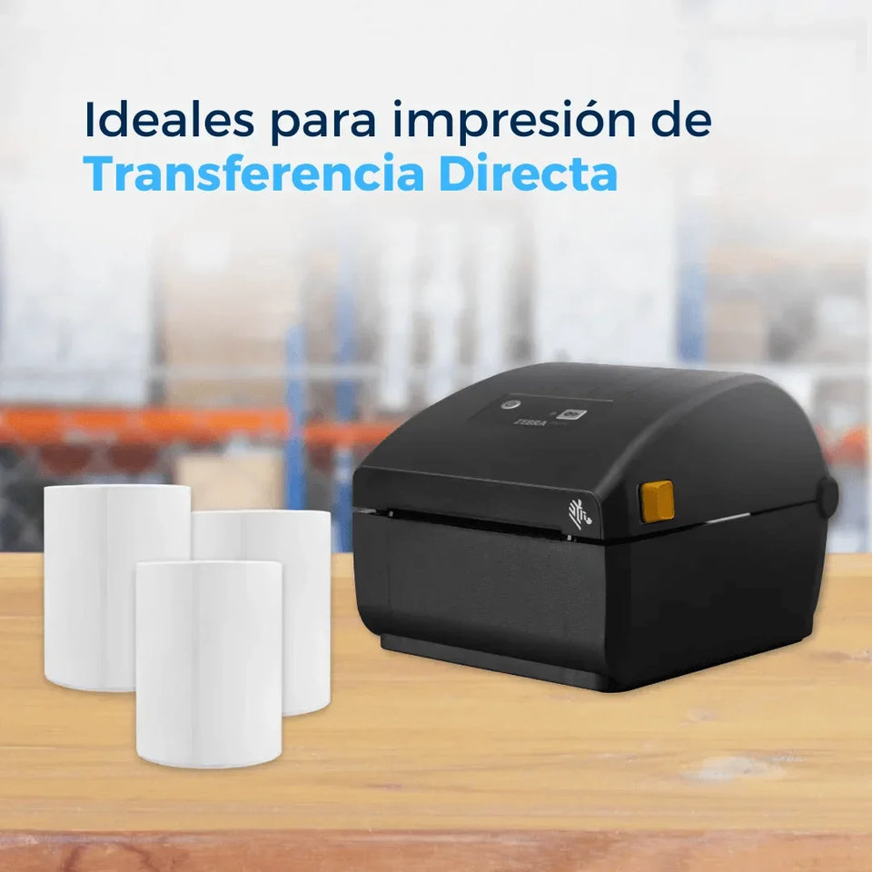 Etiquetas Térmicas Directas - 4 x 6" en Rollo (10018340) | Papel Térmico | Blanca