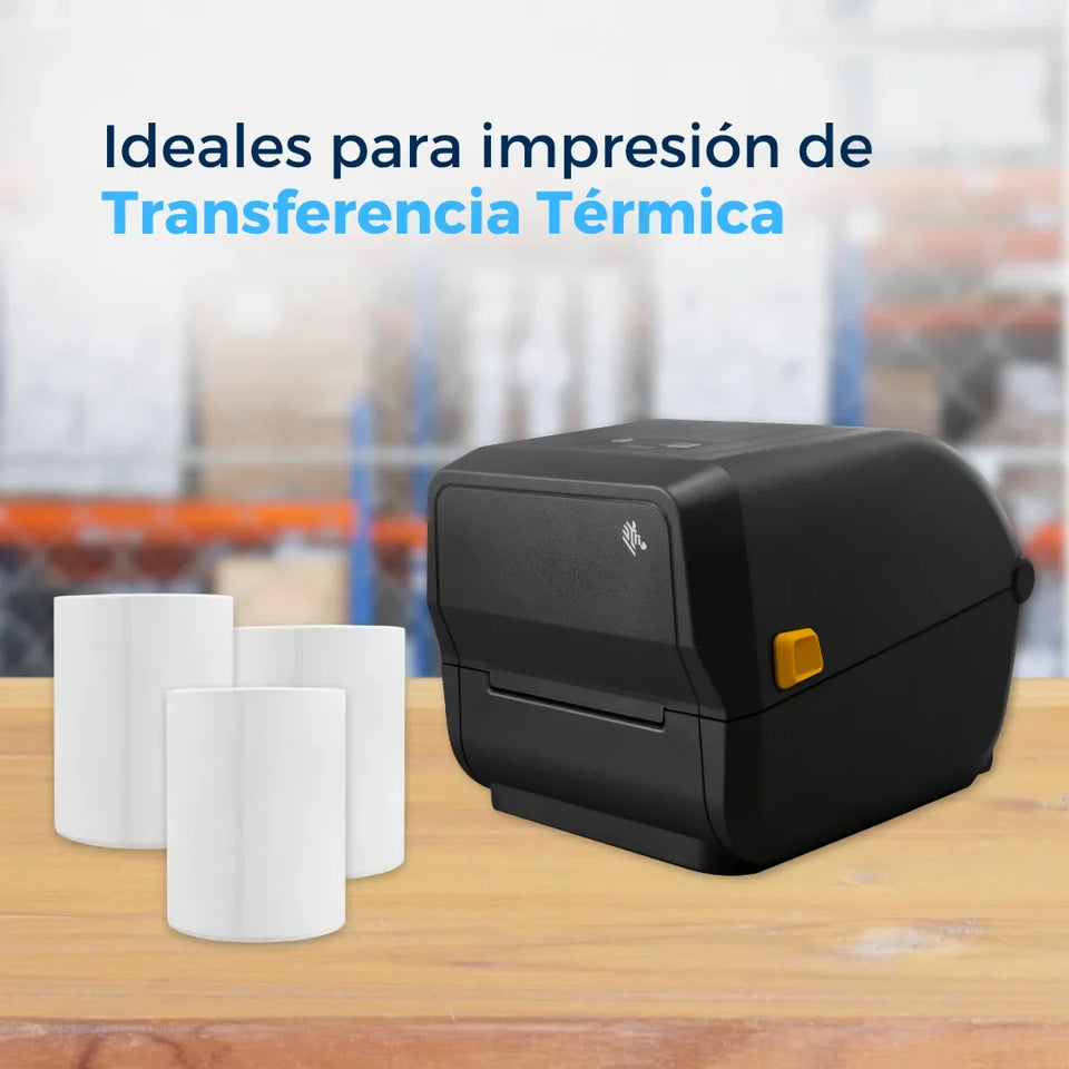 Etiquetas de Transferencia Térmica 4 x 6" en Rollo | Papel Térmico | Blanca