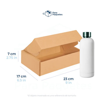 23 x 17 x 7 cm - Cajas de Cartón con Pestañas | Paquete de 25 | Papel Kraft | 32 ECT | Para Envíos con Pestañas