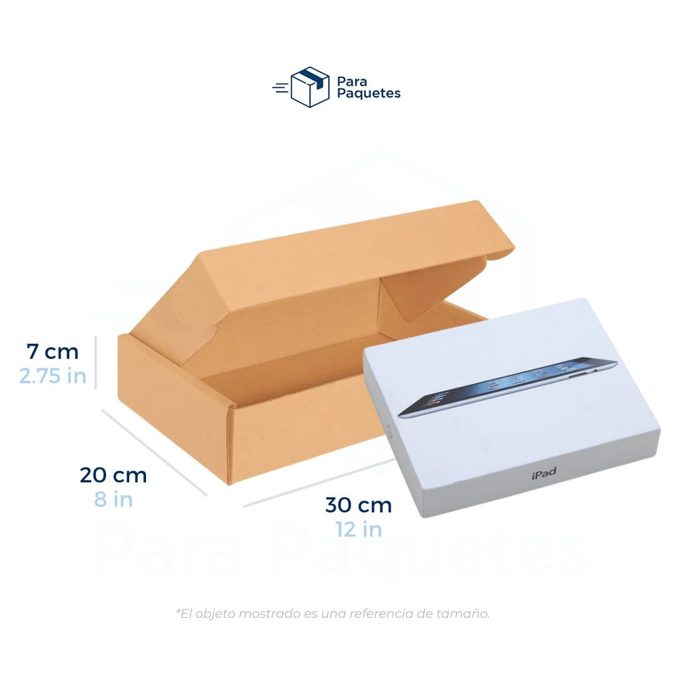 30 x 20 x 7 cm - Cajas de Cartón con Pestañas | Paquete de 25 | Papel Kraft | 32 ECT | Para Envíos con Pestañas