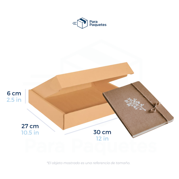 30 x 27 x 6 cm - Cajas con Pestañas 25/Paquete