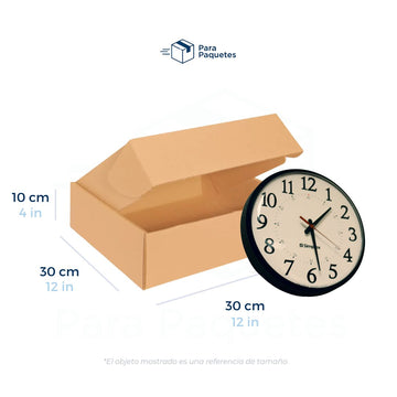 30 x 30 x 10 cm - Cajas de Cartón con Pestañas | Paquete de 25 | Papel Kraft | 32 ECT | Para Envíos con Pestañas