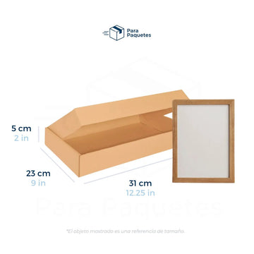 31 x 23 x 5 cm - Cajas de Cartón con Pestañas | Paquete de 25 | Papel Kraft | 32 ECT | Para Envíos con Pestañas