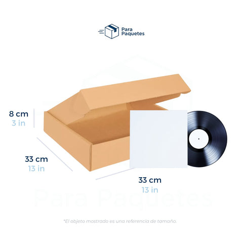 33 x 33 x 8 cm - Cajas de Cartón con Pestañas | Paquete de 25 | Papel Kraft | 32 ECT | Para Envíos con Pestañas