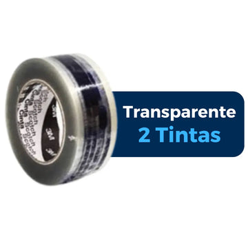 48 mm x 100 m - Cinta Adhesiva Personalizada Transparente a 2 Tintas