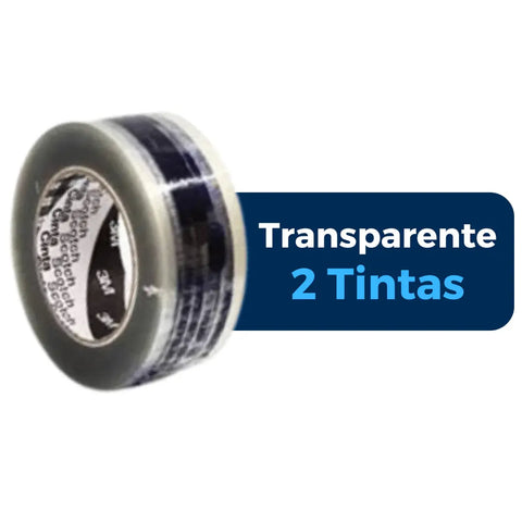 48 mm x 100 m - Cinta Adhesiva Personalizada Transparente a 2 Tintas
