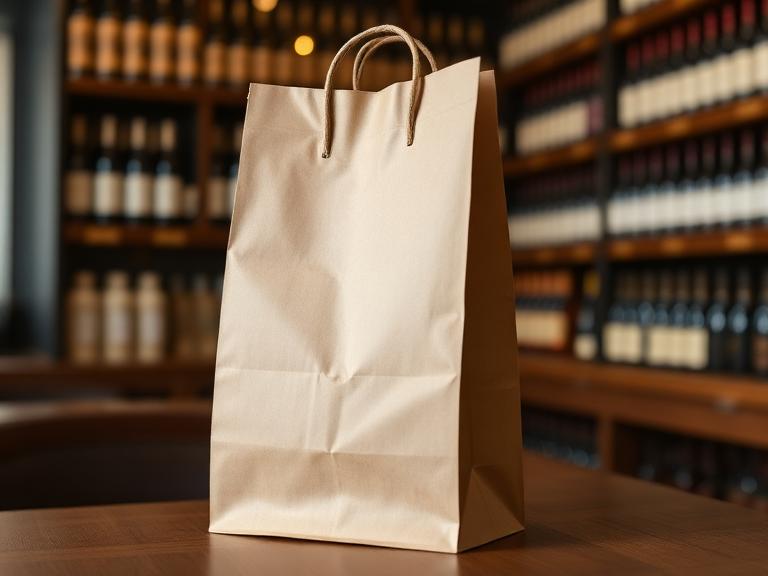 Bolsas de Papel Kraft con Asa para Vino