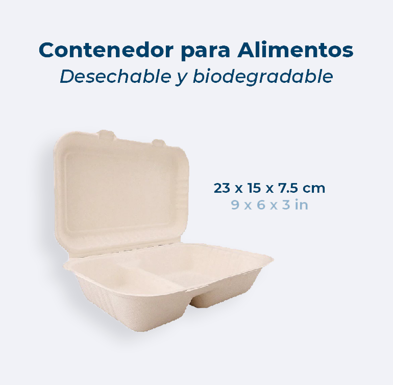 Contenedor con Tapa para Alimentos o Comida Plastico Desechable